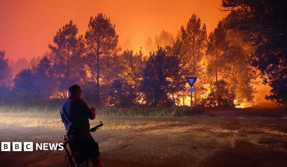 Around 12,000 evacuated in France fires as firefighter killed in Italy