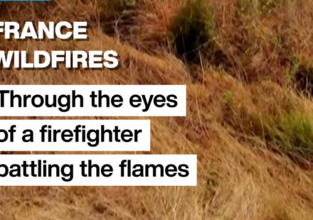 Firefighter films wildfire using smart glasses in France's Gironde