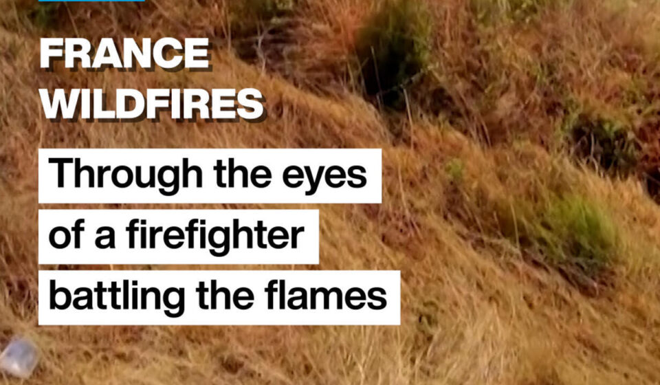 Firefighter films wildfire using smart glasses in France's Gironde