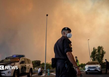 Firefighters battle Madrid blaze, as thousands evacuated in France and Spain