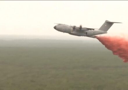 French firefighters battle blazes with military cargo planes