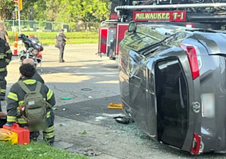 ICE agents in Milwaukee pause arrest to rescue rollover crash victim