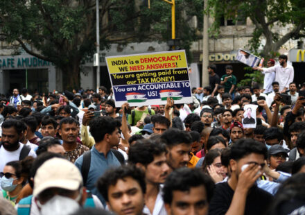 Indian police baton-charge 'Cockroach Party' protesters marching to parliament