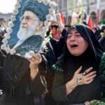 Iran's supreme leader absent as senior officials attend ayatollah's funeral