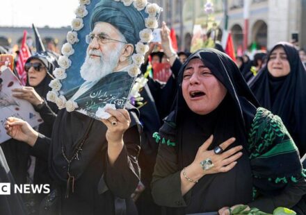 Iran's supreme leader absent as senior officials attend ayatollah's funeral