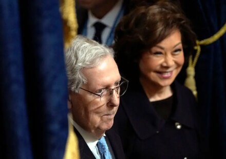 McConnell's wife, Elaine Chao, remained in China during his hospitalization