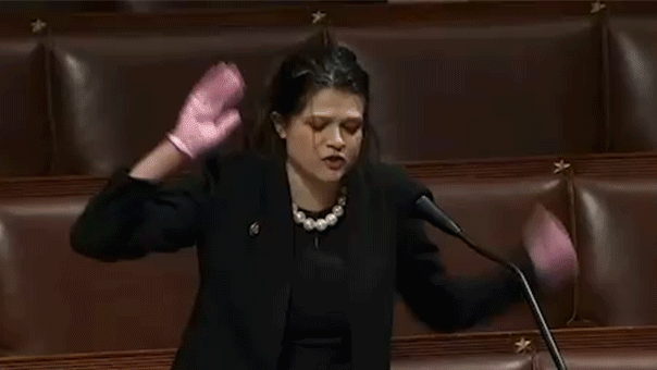 Michigan Dem’s viral pep talk revives cringey pink-gloved House floor moment