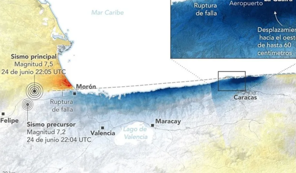 NASA: Una falla desplazó hasta 60 cm la superficie tras los terremotos