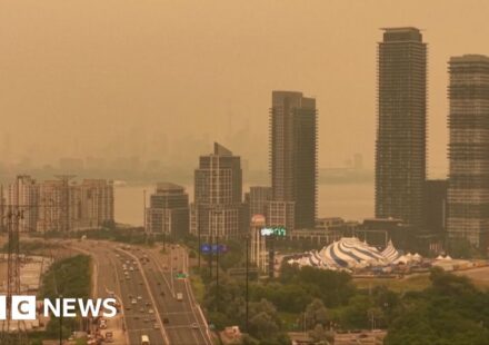 Orange haze from Canada wildfires seen in Ontario and northern US