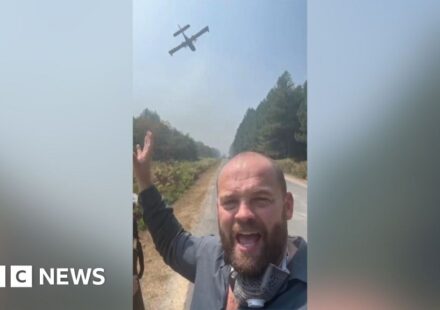 Planes dump water on French wildfires as temperatures rise