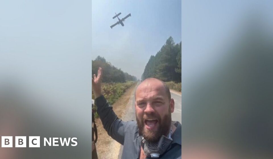 Planes dump water on French wildfires as temperatures rise