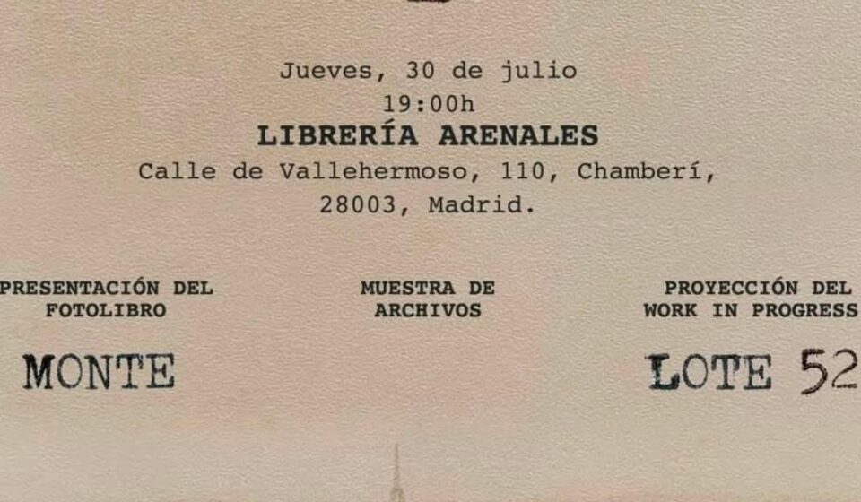 Presentación de 'MONTE' y proyección de 'LOTE 52', de Hanzer González Garriga