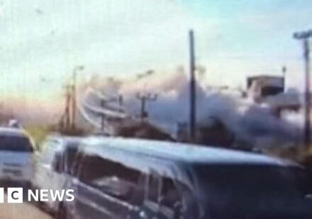 The moment a Japanese mall explodes after a 6.8 earthquake