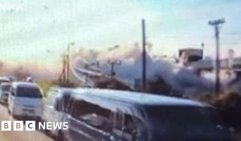 The moment a Japanese mall explodes after a 6.8 earthquake