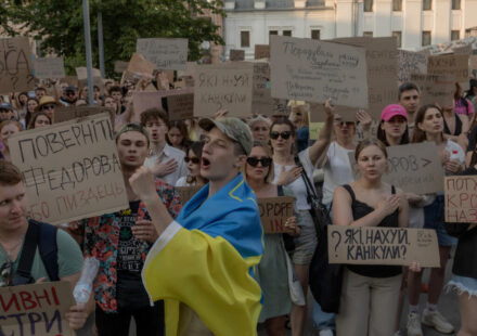 Thousands protest in Kyiv for second day over ouster of popular defence minister Fedorov