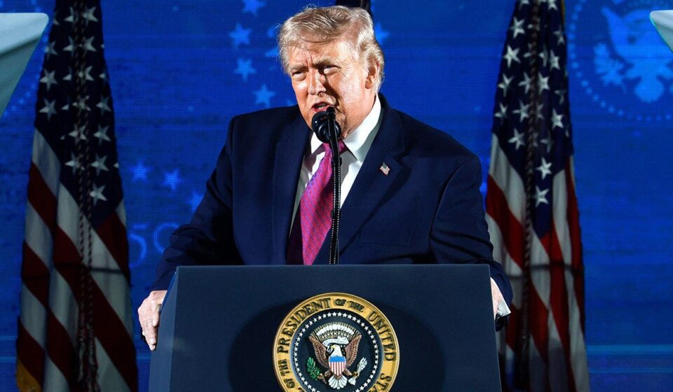Trump delivers America 250 speech after lightning delay on the Mall
