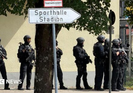 Two girls seriously injured in German school attack.