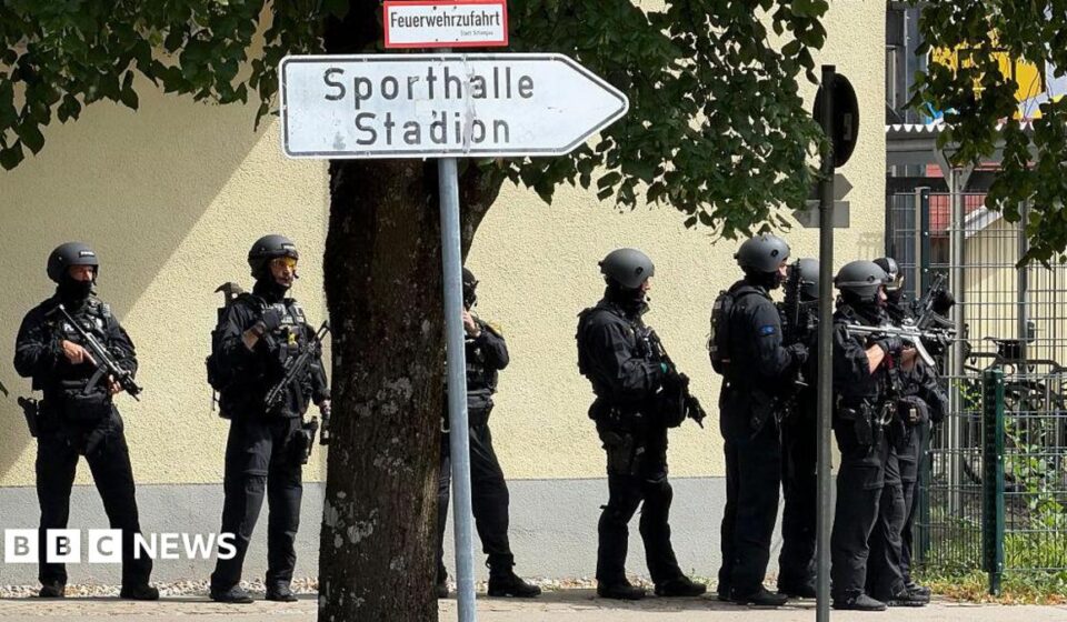 Two girls seriously injured in German school attack.
