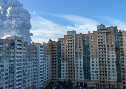 Ukraine drone attack sparks fire at Russian e-commerce giant's warehouse near Saint Petersburg