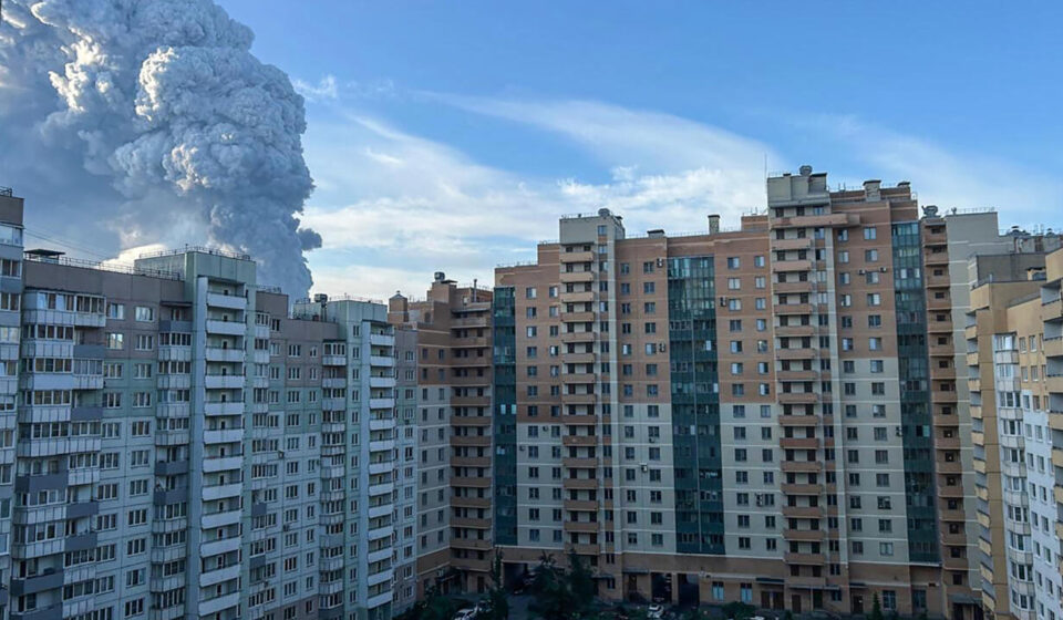Ukraine drone attack sparks fire at Russian e-commerce giant's warehouse near Saint Petersburg