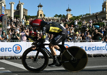 Vingegaard takes early Tour de France lead as Visma win opening stage in Barcelona