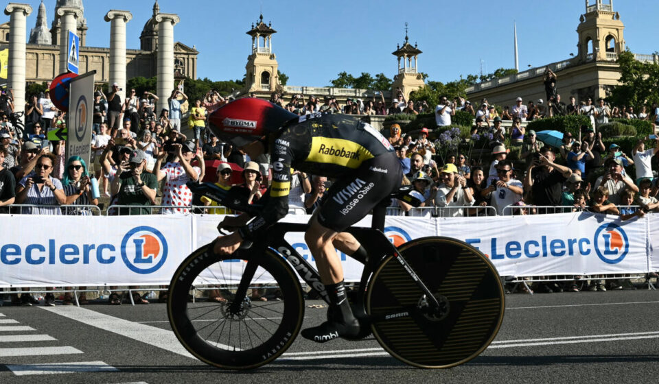 Vingegaard takes early Tour de France lead as Visma win opening stage in Barcelona