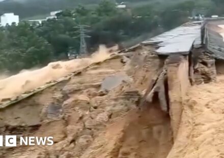 Watch: Fatal Typhoon Maysak floods burst dam wall in China