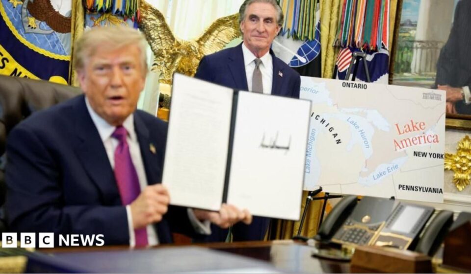 Trump signs order to rename Lake Ontario to Lake America