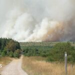 Belgian firefighters battle blaze tearing through nature reserve