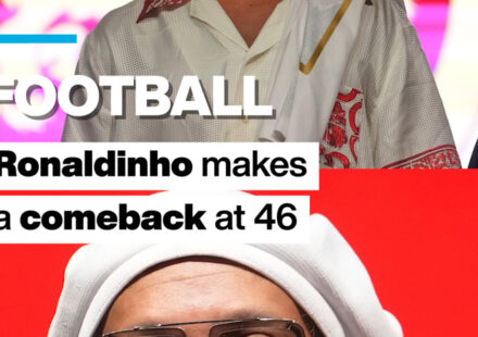 Brazillian football star Ronaldinho makes a comeback at the age of 46