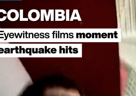 Colombia: Eyewitness films moment earthquake hits