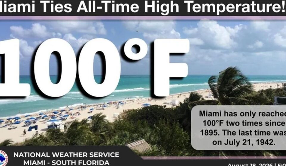 EE UU: Miami alcanza el récord de la máxima temperatura en su historia