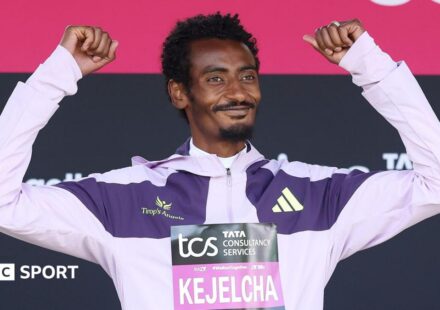 Ethiopia's Yomif Kejelcha breaks men's half marathon world record