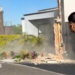 Family's narrow escape before earthquake shakes home