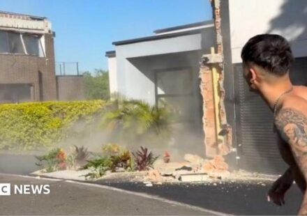 Family's narrow escape before earthquake shakes home