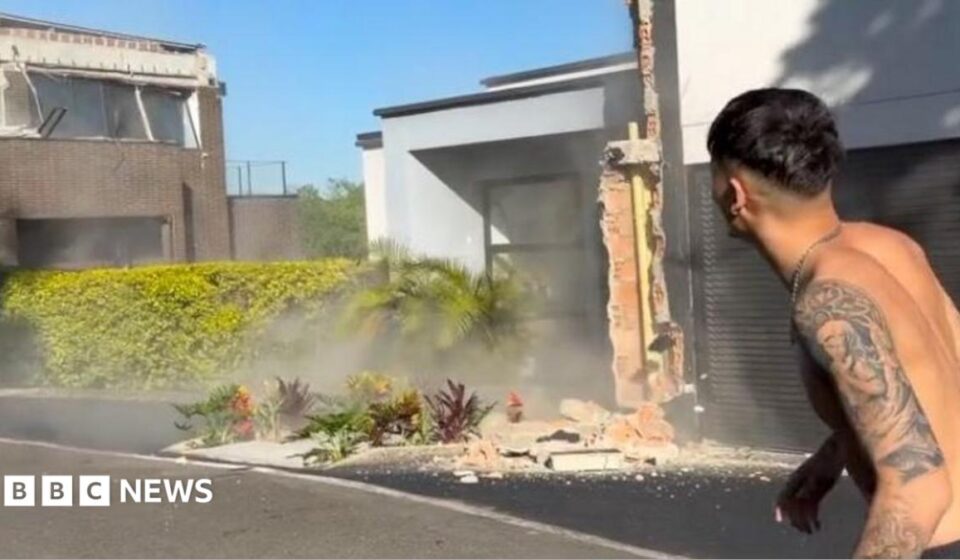 Family's narrow escape before earthquake shakes home