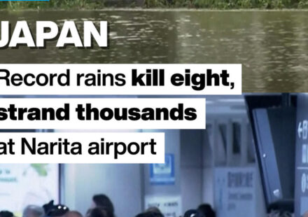 Japan: Record rains kill eight, strand thousands at Narita airport