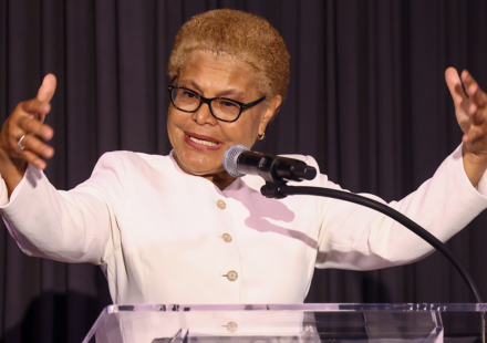 Karen Bass touts city's 6-to-1 donor match for her reelection campaign