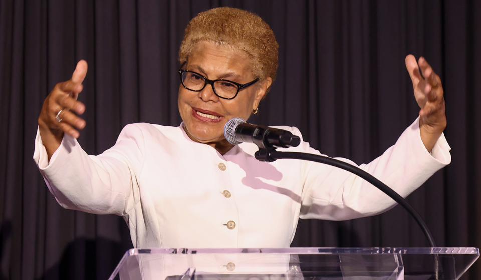 Karen Bass touts city's 6-to-1 donor match for her reelection campaign