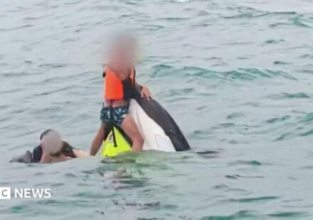 Moment family rescued after 16 hours floating on jet ski off Thailand