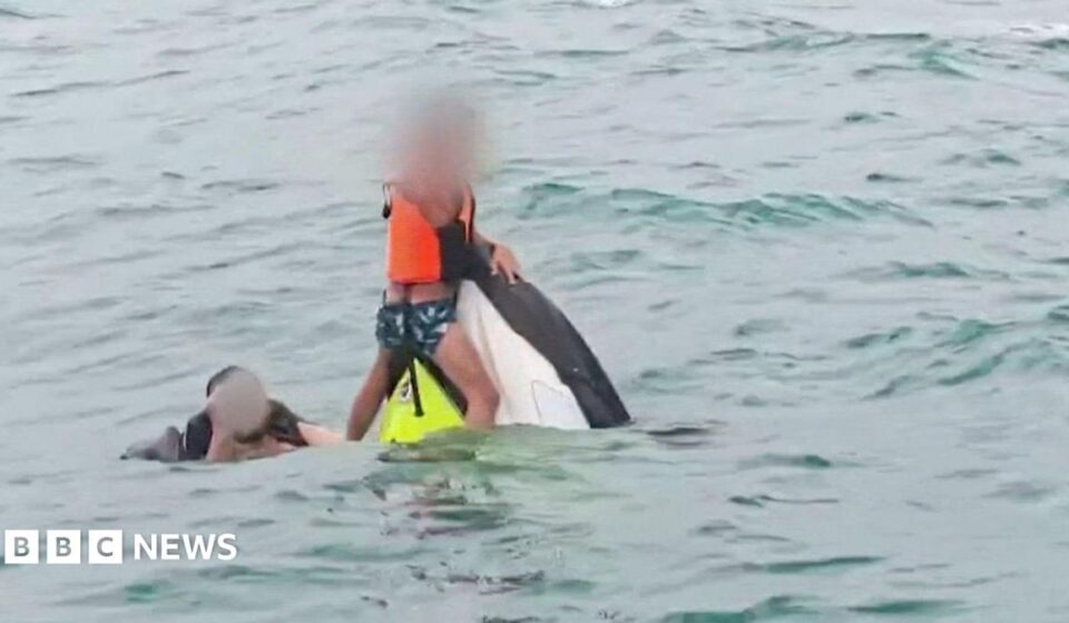 Moment family rescued after 16 hours floating on jet ski off Thailand
