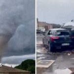 Moment tornado tears through southern France