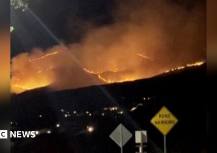 Nevada wildfire: Wildfire seen near Reno as tens of thousands told to evacuate