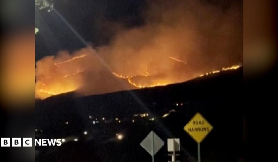 Nevada wildfire: Wildfire seen near Reno as tens of thousands told to evacuate