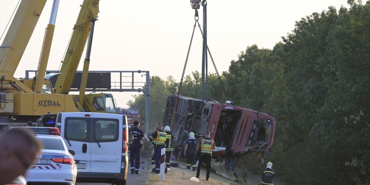 Poland-registered bus veers off Hungary highway, killing 12 people