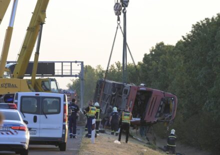 Poland-registered bus veers off Hungary highway, killing 12 people
