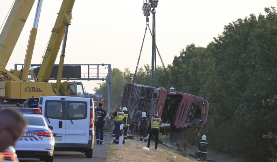 Poland-registered bus veers off Hungary highway, killing 12 people