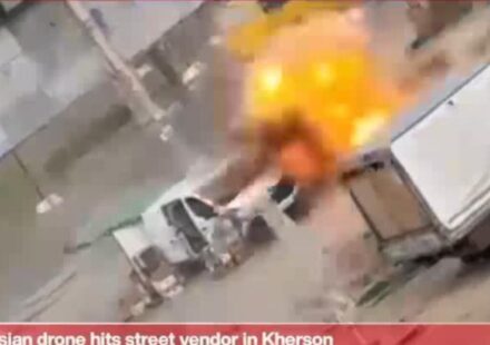Russian drone hits street vendor in Kherson, Zelensky denounces ‘safari’ attack