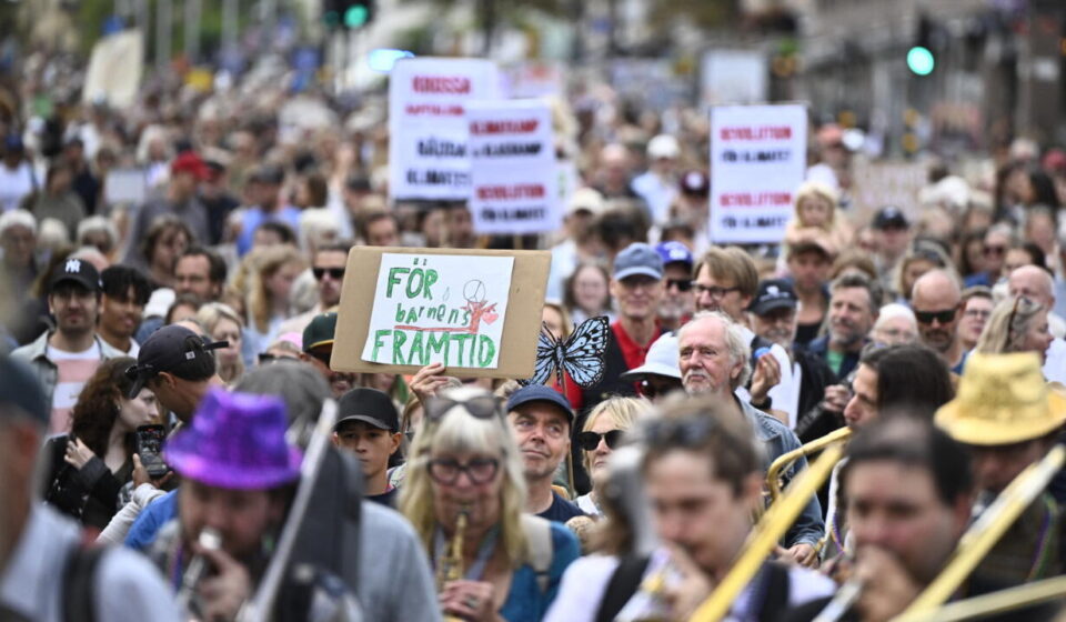 Thousands rally in Sweden to protest climate policies ahead of general election