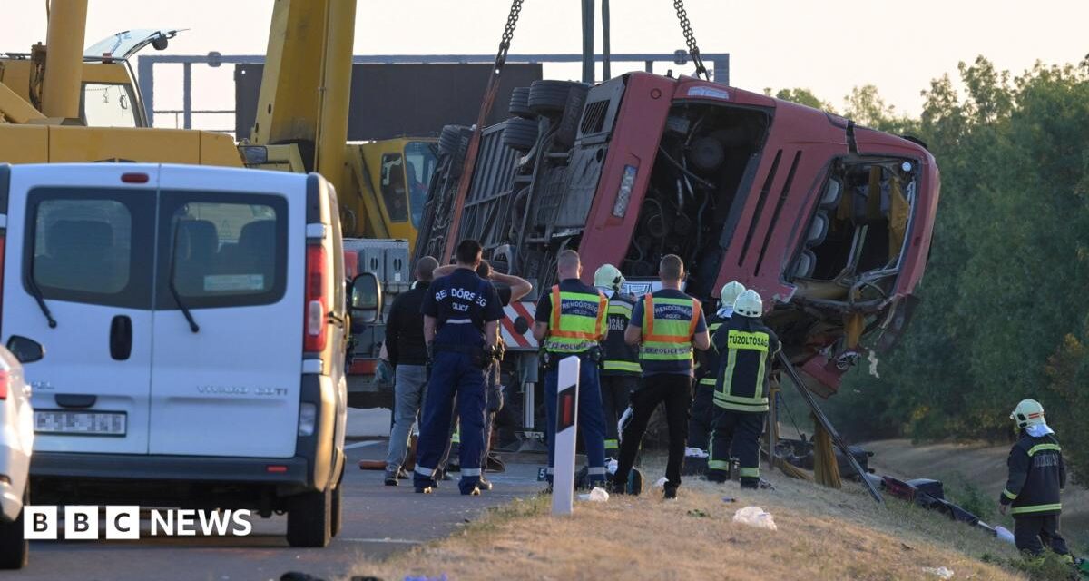 Twelve killed as Polish bus veers off Hungarian motorway